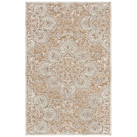 SAFAVIEH Trace Mia Medallion Area Rug, Gold/Ivory, 8' x 10'