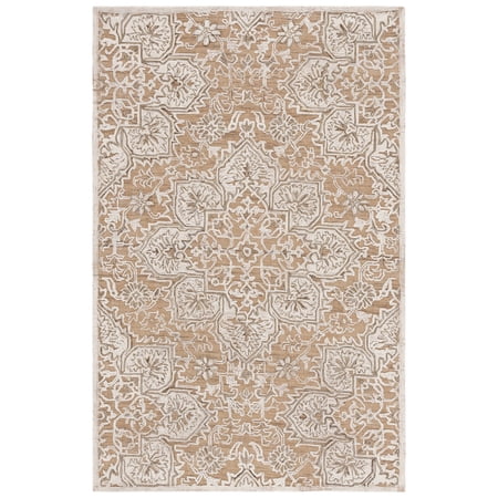 SAFAVIEH Trace Mia Medallion Area Rug, Gold/Ivory, 8' x 10'