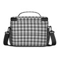 thumbnail image 3 of White and Black Checkered Pattern Insulated Lunch Box for Women Men, Medium Leakproof Cooler Bag with Adjustable Strap, 10"x6.7"x8", 3 of 6