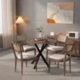 thumbnail image 5 of Aukfa Round Dining Table for 4, 31.5" Small Kitchen Table with MDF Top & Metal Legs for Kitchen, Living Room, Small Space, Vintage Industrial Style, Rustic Brown, 5 of 8