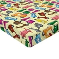 thumbnail image 2 of Ambesonne Cartoon Fitted Sheet, Colorful Motorcycles, Queen Size, Blue Yellow, 2 of 3
