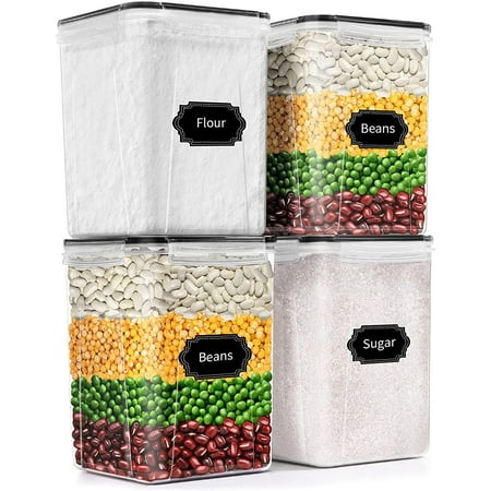 Large Tall Airtight Food Storage Containers With Lids 4 Pcs 5 2l Kitchen Pantry Organization Praki Plastic Set For Cereal Canada Tall Airtight Food Storage Containers, Flour And Sugar Storage Containers Canada