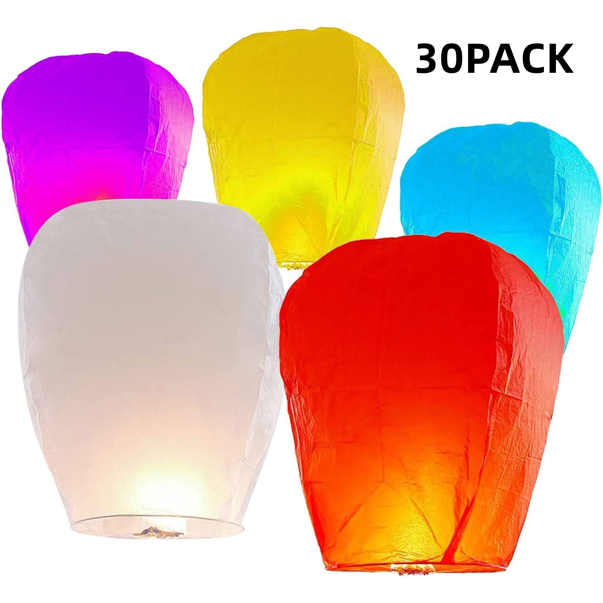 Casewin 50 Pack Chinese Lanterns Multicolored Paper Lanterns to Release