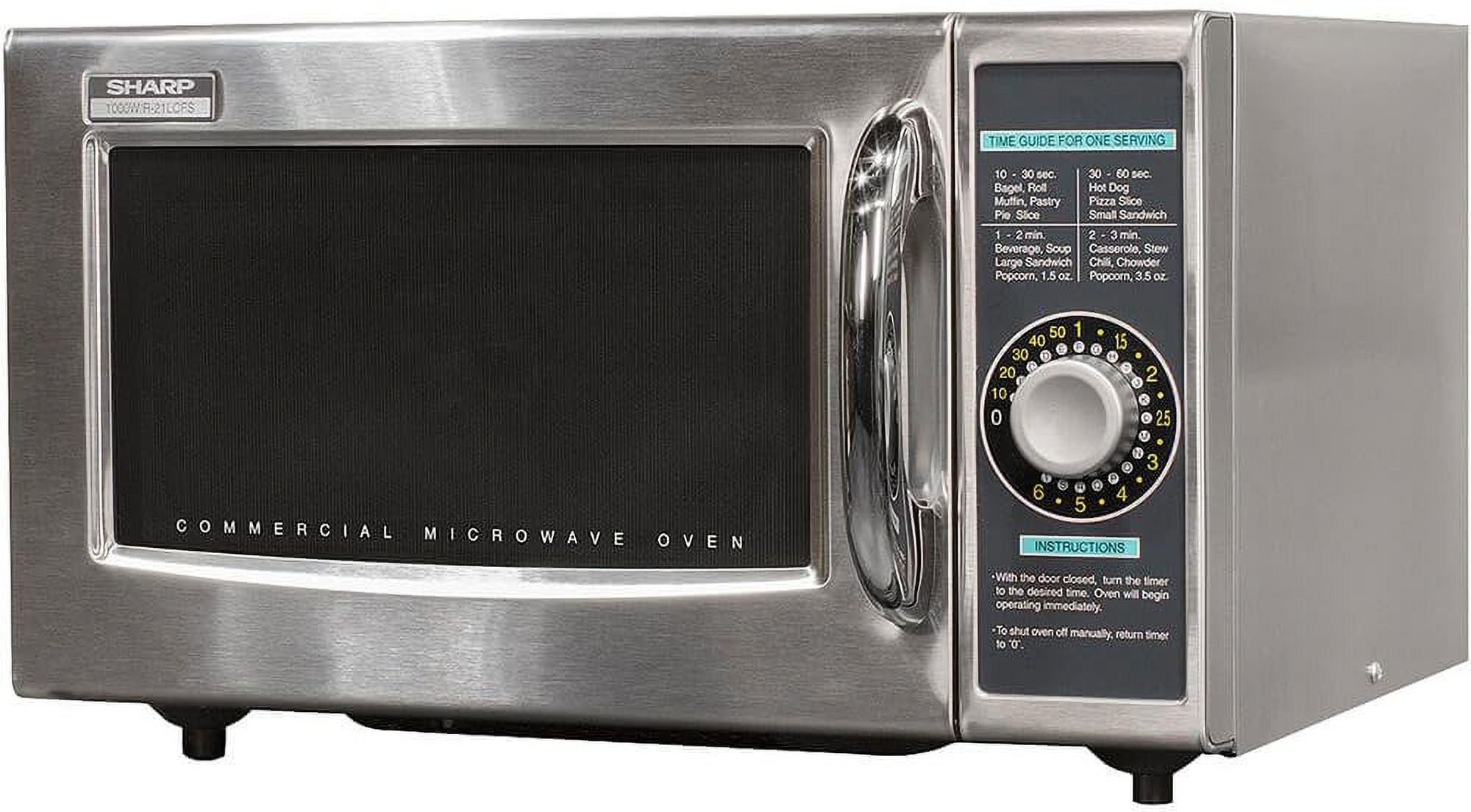 Sharp R-21LCFS Medium-Duty Commercial Microwave Oven with Dial Timer, Stainless Steel, 1000-Watts, 120-Volts, One Size - image 2 of 4