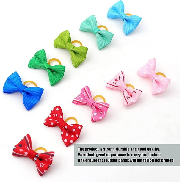 Dog bows with 2025 rubber bands