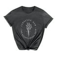 thumbnail image 3 of TSADFHJI Hauts Femmes Manches Courtes Col Rond Été Mode Décontracté Haut Manches Courtes avec Petite Fleur Imprimée T-Shirt en Coton Coloré TG Gris, 3 of 3