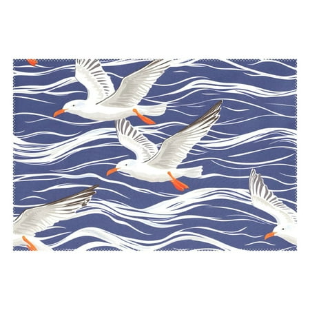 

Ryvnso 1 Piece Placemats Seagull on Wave Dining Mats Heat-Resistant Non-Slip Washable Table Mat