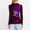 thumbnail image 7 of Mardi Gras Shirts Womens Carnival Mask Print Long Sleeve Graphic Tee Sparkly V Neck Holiday Tops Dark Purple 2XL, 7 of 7