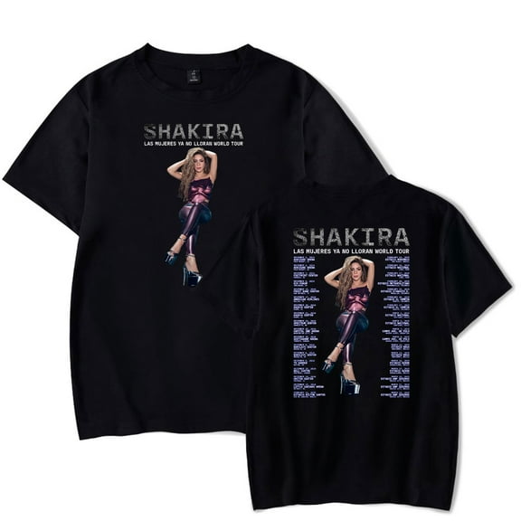 Shakira Las mujeres ya no lloran World Tour T-Shirt Summer Round Neck Short Sleeve Top