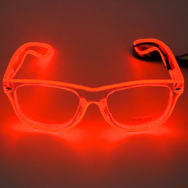Yeacher LED Glasses 10 Colors Optional Light Up El Wire Neon Rave Glasses Twinkle Glowing