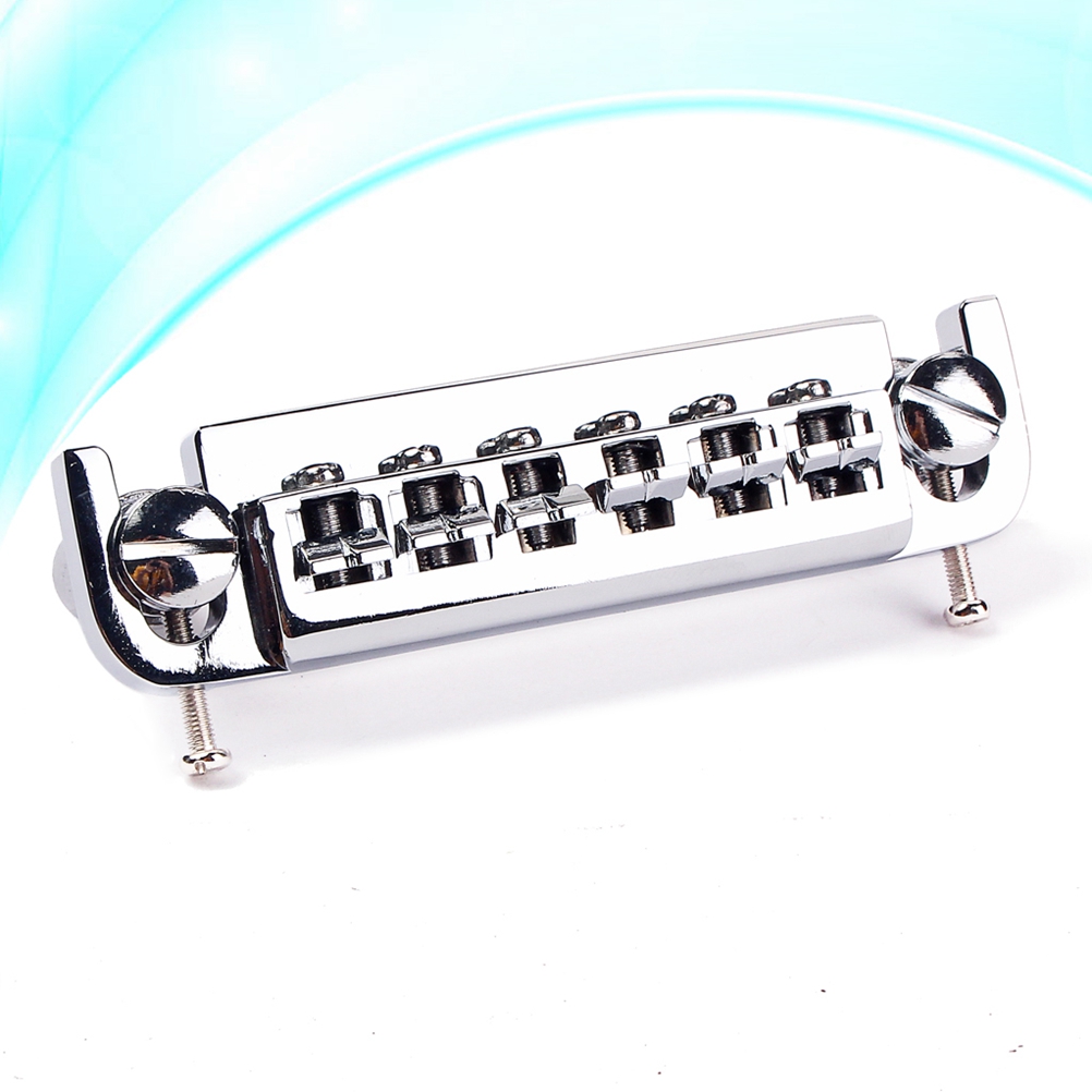 UPKOCH Wraparound Roller Bridge Saddle Tailpiece for Style Electric Guitar 1 Set Replacement Parts Accessories Silver