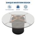 thumbnail image 4 of Industrial Round Dining Table for 4-6 – 47 Inch Space-Saving Table – Sturdy Waveform Metal Pedestal Base – Modern Classic Style – Dining Room or Kitchen – Classic Color, 4 of 8