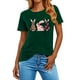 thumbnail image 2 of Mujeres Manga Corta de Verano Tops Pascua Impresa Cuello Redondo, Blusa de Moda Casual para la Primavera, 2 of 5