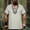 Beige, variant on Men's Fashion Shirt Short Sleeve Beach V-Neck Printing Yoga African Summer Top