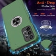 thumbnail image 2 of Galaxy A23 5G Case, Samsung Galaxy A23 5G Case with HD Screen Protector, Shockproof Samsung A23 Case with 360° Magnetic Ring Holder Kickstand Phone Case for Samsung A23 5G Green, 2 of 14