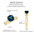 thumbnail image 6 of Rosec Jewels 2.25 CT Spiral Shank Engagement Ring with London Blue Topaz and Diamond, 14K Yellow Gold, US 13.00, 6 of 7