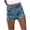 Blue, variant on IROINNID Women's Hot Shorts Frayed Hem Casual Denim Shorts Streetwear