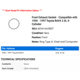 thumbnail image 2 of Front Exhaust Gasket - Compatible with 1996 - 1997 Toyota RAV4 2.0L 4-Cylinder, 2 of 2