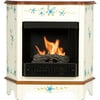 Claire Petite Gel Fireplace, White Handpainted