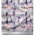 thumbnail image 1 of Soimoi Purple Poly Georgette Fabric Insect & Texture Decor Fabric Printed BTY 52 Inch Wide, 1 of 2