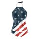thumbnail image 5 of MKLEKYY Trajes De Baño mujer Natacion Women'S Flag Independence Day Split Printing Tangini Neck Drawstring Side Drawstring Swimsuit Two Piece Suit, 5 of 5