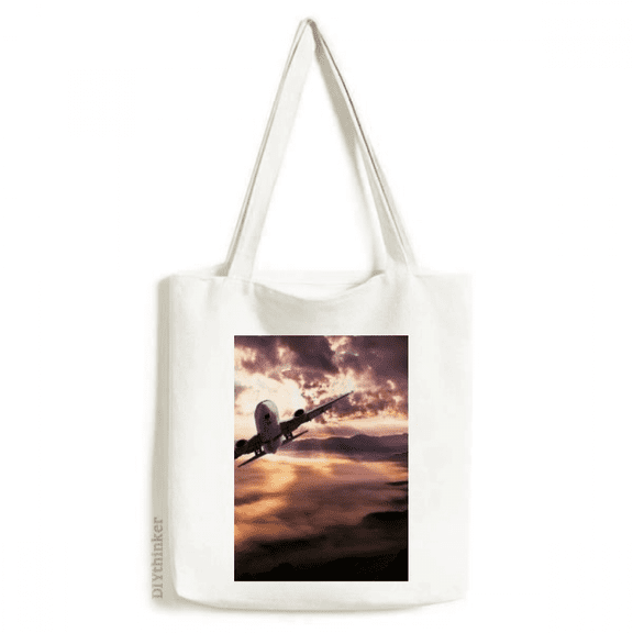 Dark Red Sky Clouds Art Deco Fashion Tote Canvas Bag Shopping Satchel Casual Handbag