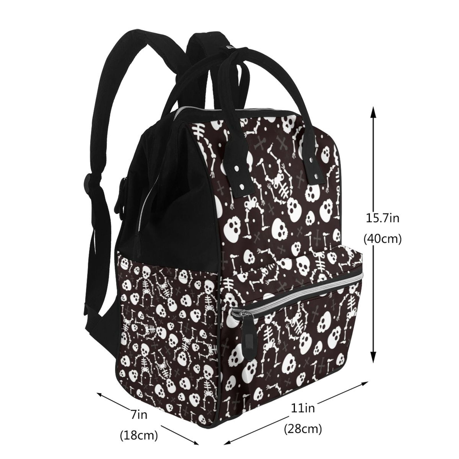 Ratiio Skeleton Mummy Backpack - Waterproof Twill Canvas, Large Capacity Diaper Bag with Multiple Pockets and Adjustable Straps