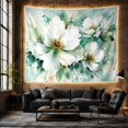 thumbnail image 6 of White Magnolia Watercolor Tapestry Wall Hanging, 6 of 7