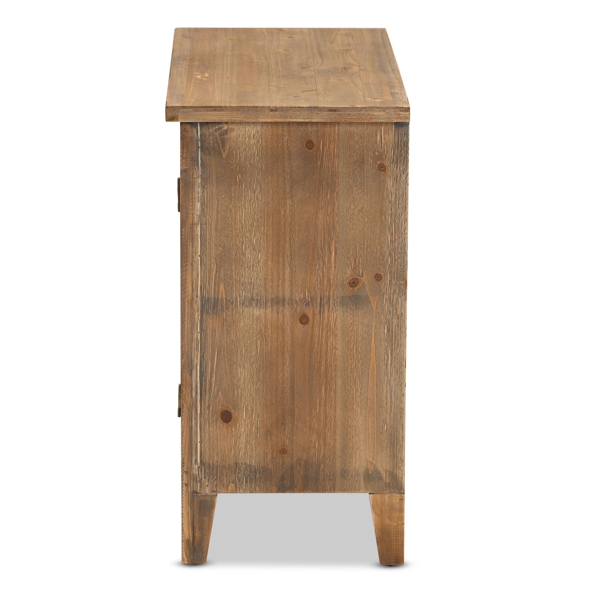 Baxton Studio Clement Rustic Medium Oak Accent Cabinet, 2677" H x 2992" W x 1339" D
