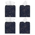 thumbnail image 2 of Goofa Copper-Gold Gloss Outline Navy Dark Blue Tissue Box Cover PVC Leather Tissue Holder Square Facial Tissue Case Facial Paper Organizer Dispenser for Bathroom, Vanity Countertop, 2 of 8