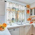 thumbnail image 3 of Pumpkin Kitchen Curtains Fall Window Curtains Valance and Tier Set 36 Inch, Autumn Leaves Watercolor Rod Pocket Short Tier Curtain for Room, Thanksgiving Small Cafe Kitchen Decor, 3 of 6