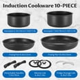 thumbnail image 2 of Juego de utensilios de cocina BEZIA Induction, 10 piezas, antiadherentes con asas, 2 of 8