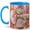 Blue, variant on White Betta Fish Coffee Mug, Aquarium Fish Mug, Ceramic 11 oz