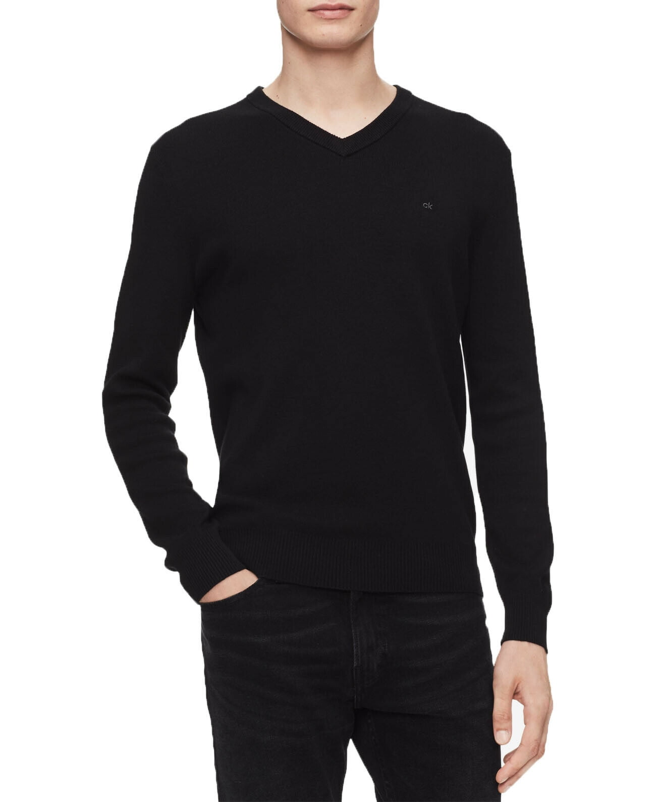 Calvin Klein Calvin Klein Men's VNeck Ribbed Sweater, Black XSmall NEW