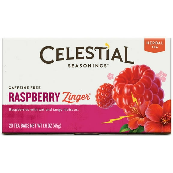 Celestial Seasonings Raspberry Zinger Natural Herb Tea,  20 ea (Pack of 4)