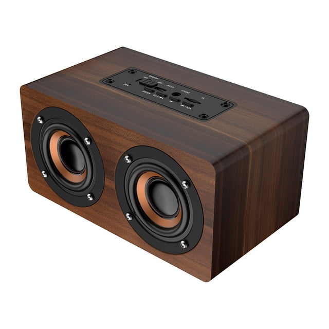 Madera Altavoz Bluetooth Subwoofer Radio Fm Hifi Música Reloj Alarma Estéreo Subwoofer - Grano Marrón Speravity EL007459-00
