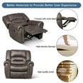 thumbnail image 5 of Bonzy Home Electric Recliner Chair With Breathable Bonded Leather, Classic Single Sofa Home Theater Recliner Seating With USB Port, Smoky Gray, 5 of 7