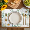 thumbnail image 4 of Eucalyptus Leaves Placemats Set of 4, Daisy Spring Floral Botanical Watercolor Placemats for Dining Table, Place Mats for Kitchen Tabletop, Waterproof Wipeable Dining Table Mats Set, 4 of 9