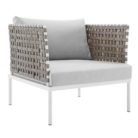 Harmony Sunbrella Basket Weave Outdoor Patio Aluminum Armchair