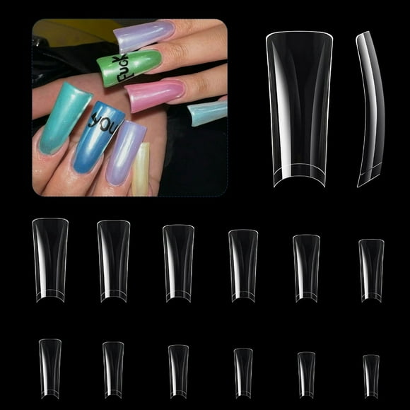 HLONK 504x Duck Nail Tips Clear Nail Tips Curved Nail Tips Press on Nails Tips