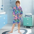 thumbnail image 5 of FORMRS Niños Bathrobe Unisex Hooded Robe Soft Plush Pajamas Sleepwear, Size 4-6T, Colorful Starfish, 5 of 7