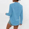 thumbnail image 4 of Moda mujer manga larga cuello vuelto sólido botón linterna manga Tops blusa Fridja  fjkfkj7825, 4 of 9