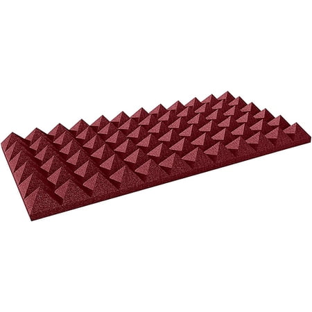 UPC: 0818105007134 | Auralex Studiofoam Pyramids 24 x24 x4  Acoustic Panel 6-Pack Burgundy