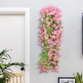 thumbnail image 5 of JeashCHAT Artificial Lily Hanging Flowers, Fake Silk Lilies Hanging Plant Vines for Wall Home Front Door Garden Patio Outdoor Wedding Decoration, Pink, 5 of 6