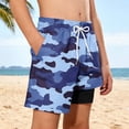 thumbnail image 4 of ATOGUTA Swim Shorts for Boys with Liner Bathing Suits Summer Quick Dry Swimwear Swim Trunks Size 5T-14, Blue, 4 of 6