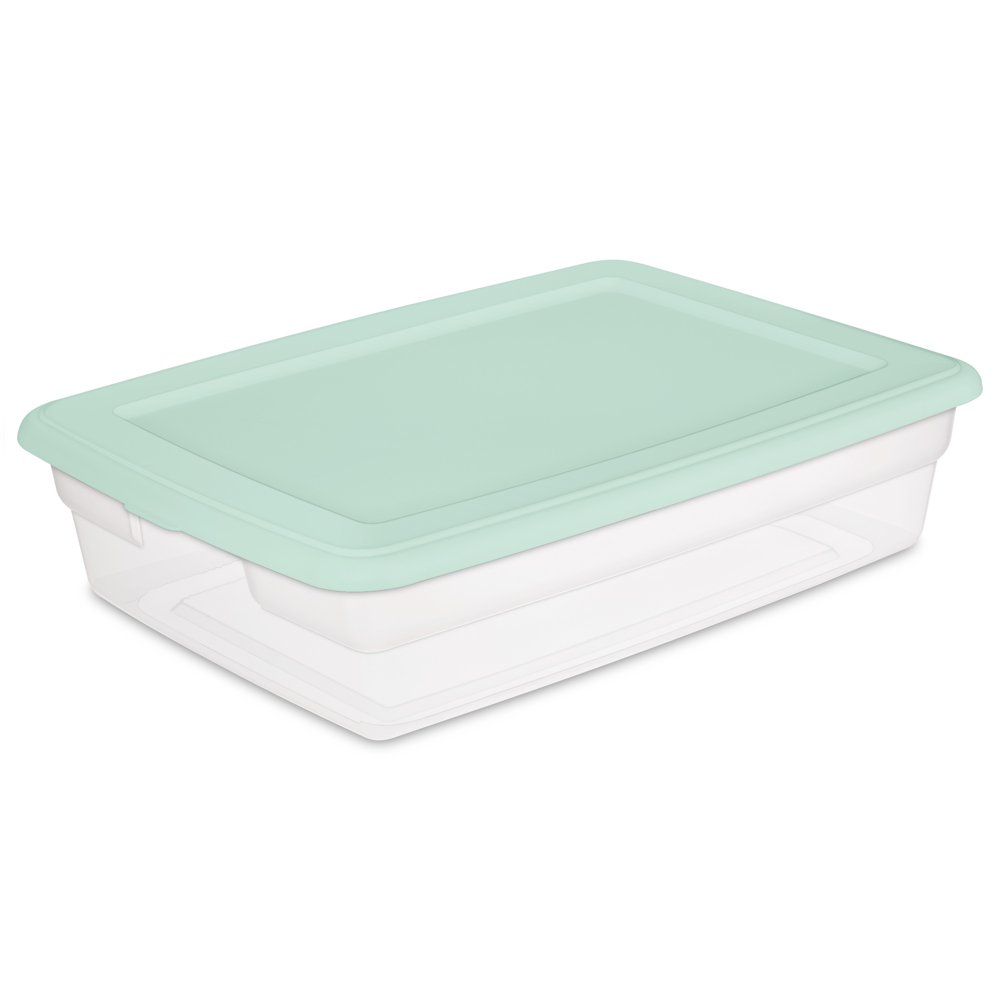 Sterilite 28 Qt. Storage Box Classic Mint Set of 8
