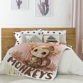 thumbnail image 5 of Monkey Blanket Gifts for Girl Woman Flannel Fleece Just A Girl Who Loves Monkeys Blankets Gift for Family Friend Kids Adult Couch Bedroom Birthdays 50X60 in for Teens, 5 of 6