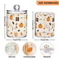 thumbnail image 5 of Yayeee 2 Pack Qtip Holder Bathroom Cotton Swab Canister with Lid Clear Dispenser Set, Beige Fall Pumpkin, 5 of 6