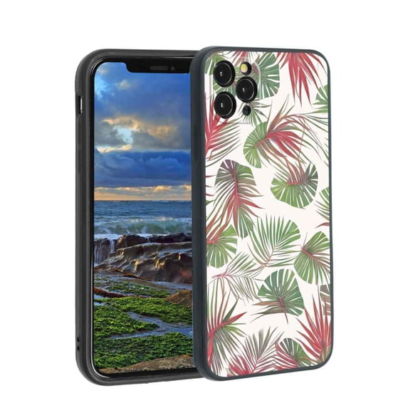 Tropical-Leaves-4 Phone Case, Degined for iPhone 11 Pro Case Men Women, Flexible Silicone Shockproof Case for iPhone 11 Pro