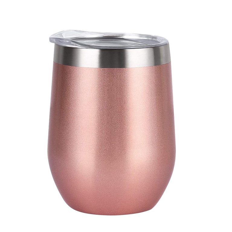 Rose Gold Wine Tumbler - Insulated Stainless Steel Tumbler with